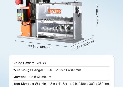 750W Automatic Wire Stripper dimensions and specifications